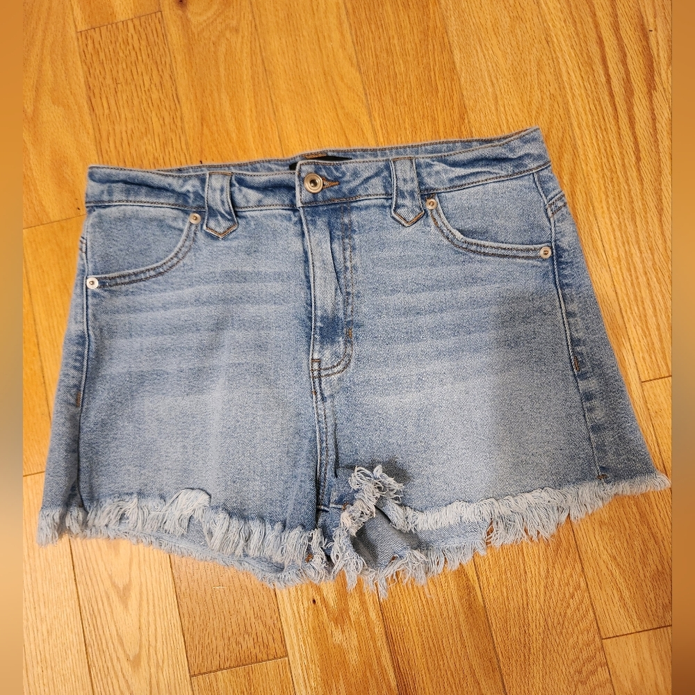 Kendall & Kylie Light Blue Frayed Jean Shorts